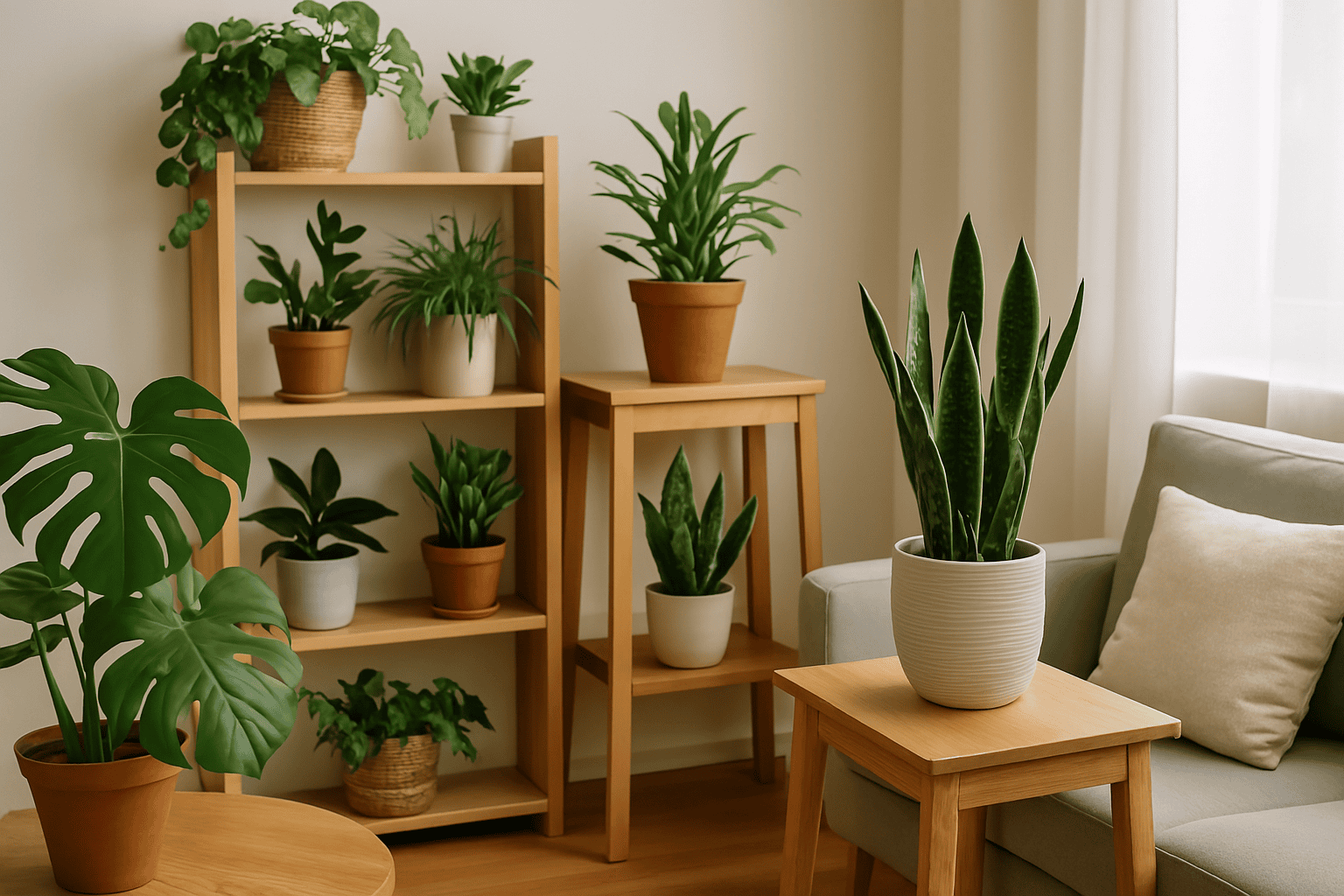 Kitaplık, Raf ve Sehpalarda Bitki Kullanımı