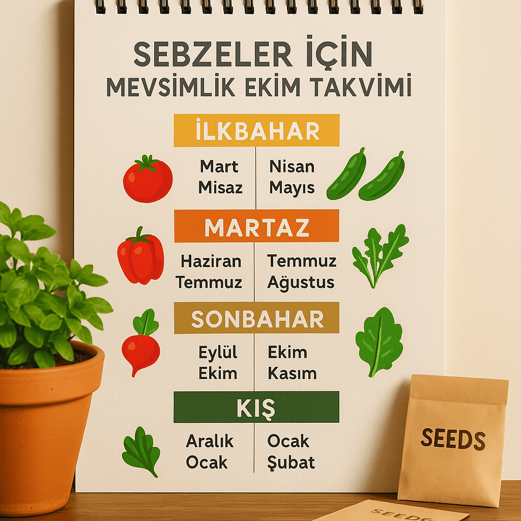 Sebzeler İçin Mevsimlik Ekim Takvimi (Ay Ay Liste)