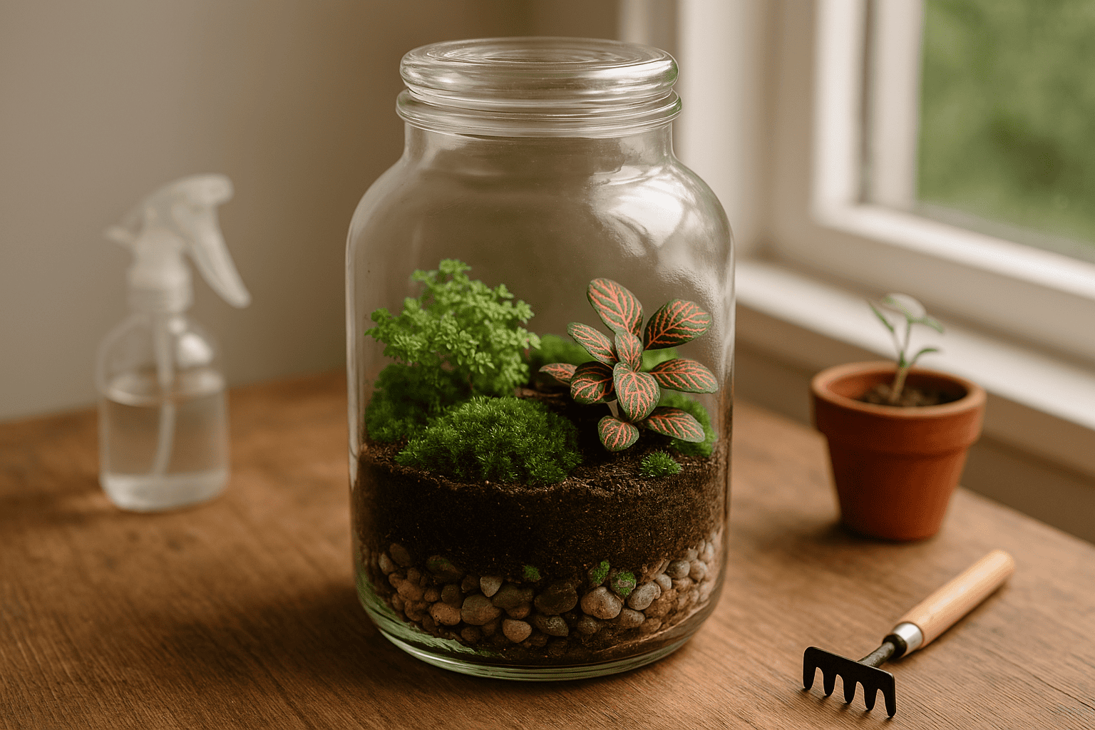 Cam Kavanozdan Kapalı Teraryum